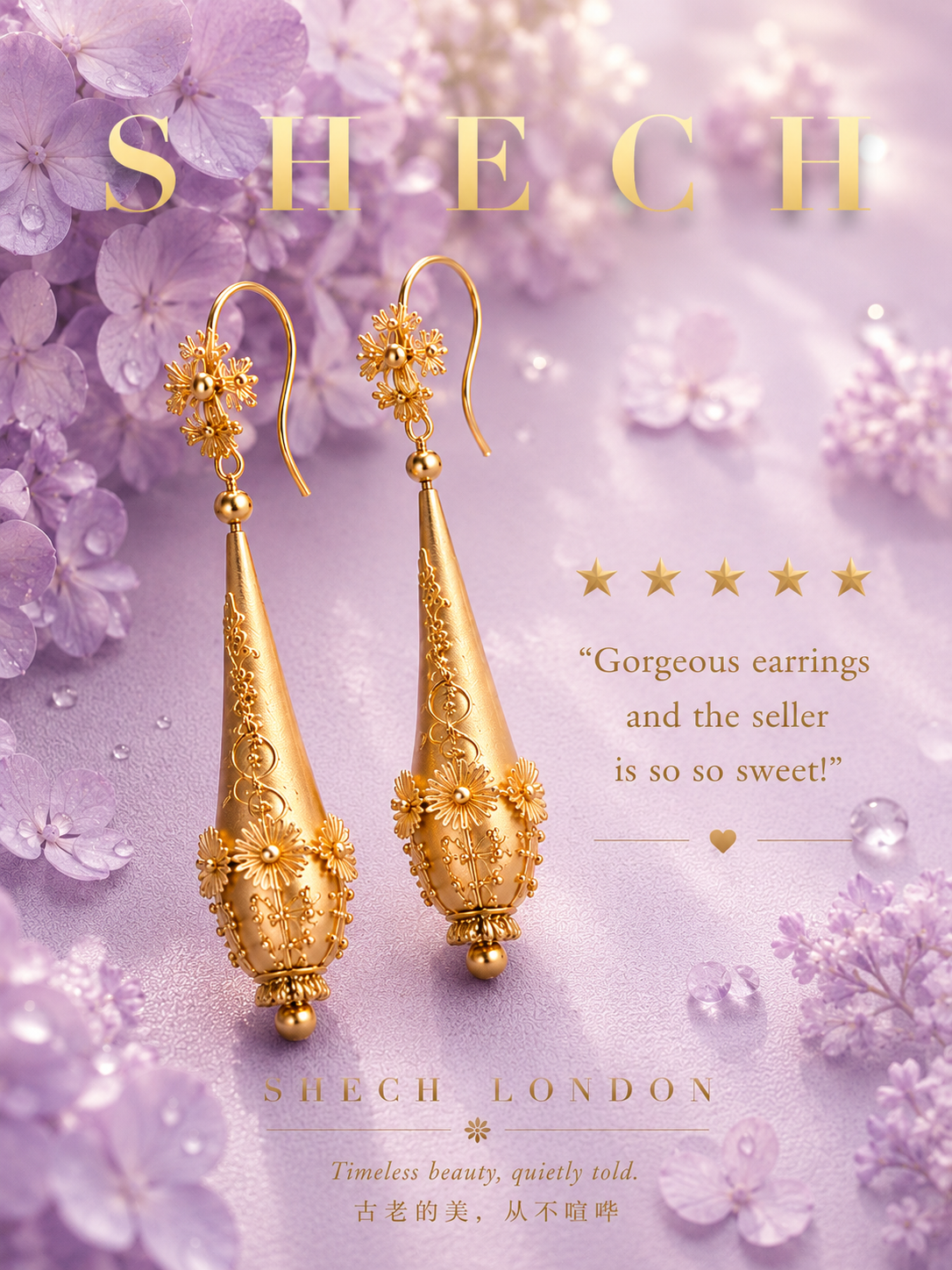 Gorgeous earrings, and the seller is so, so sweet.