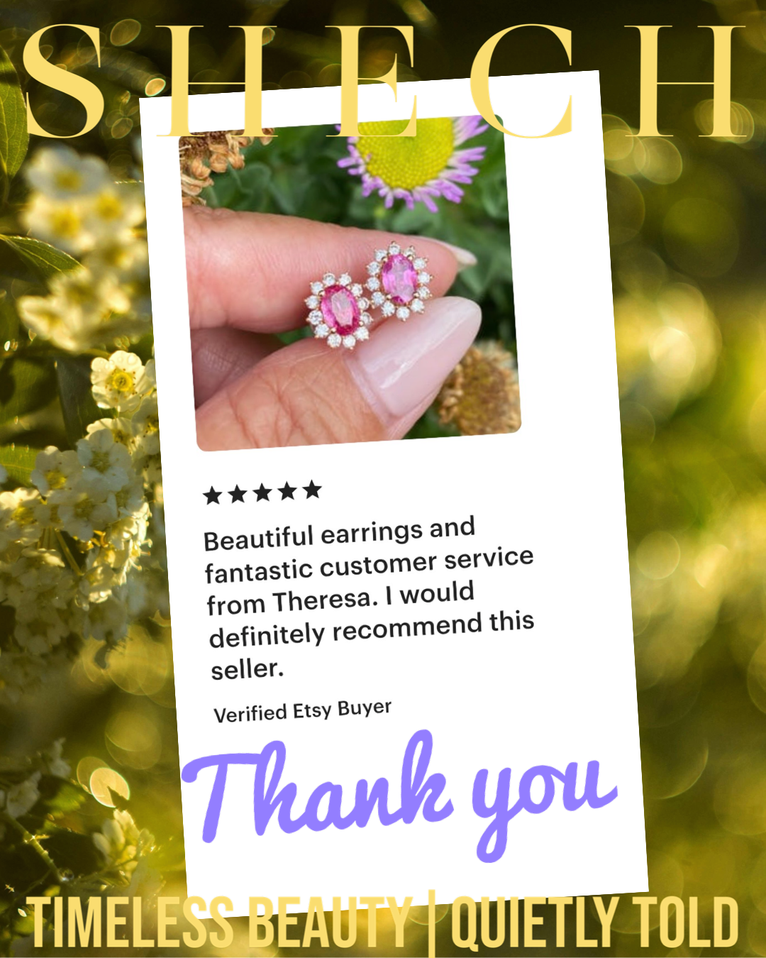 Beautiful earrings and fantastic customer service from Theresa.