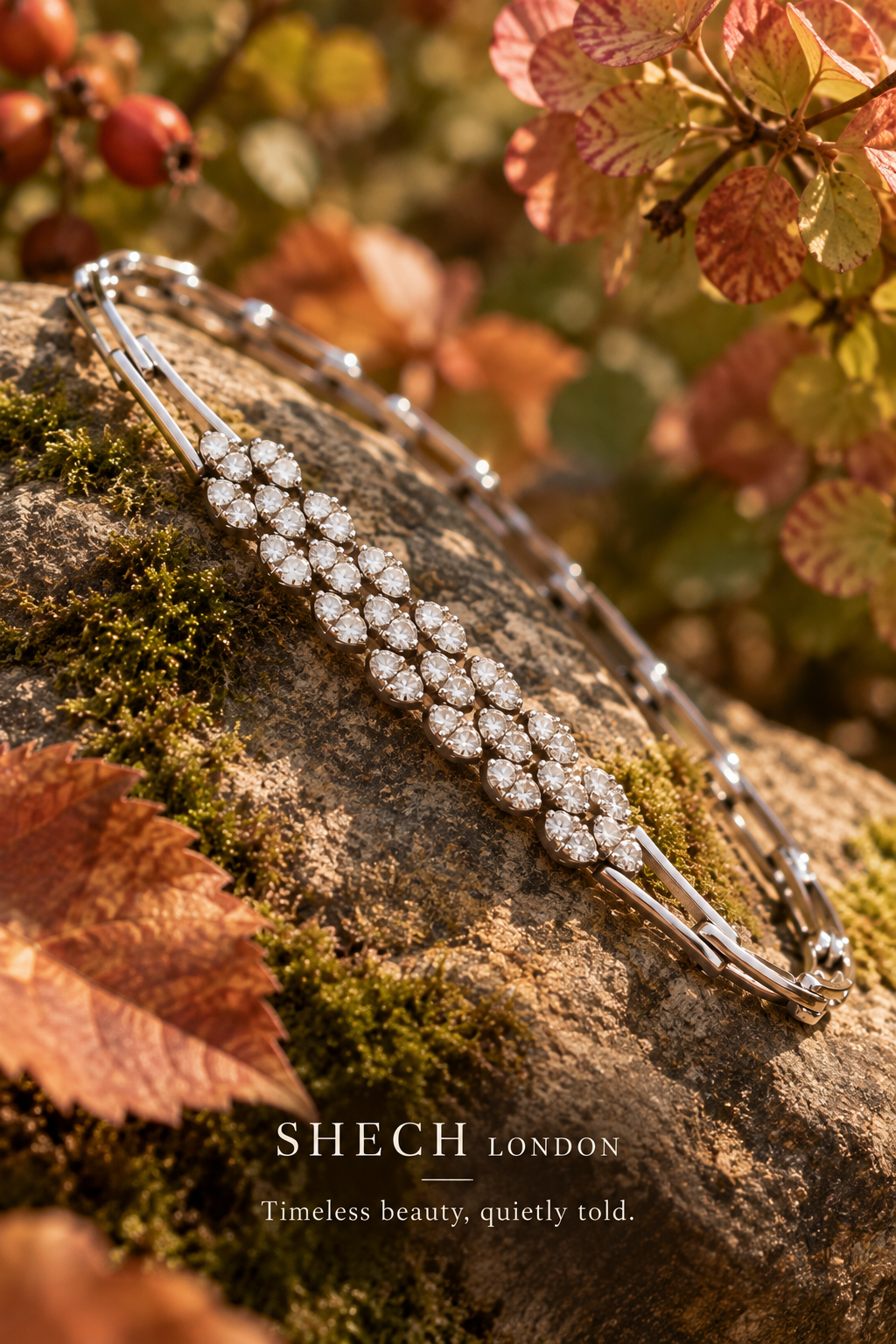 18ct White Gold Natural Diamond Bracelet | 38 Diamonds