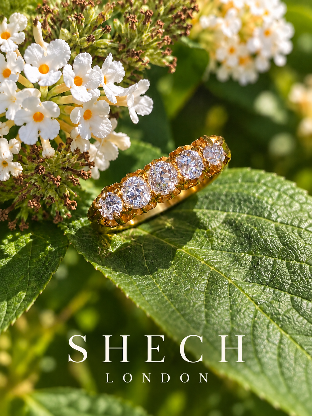 Victorian 18K Gold Old Mine Cut Diamond Five-Stone Ring | Birmingham 1892
