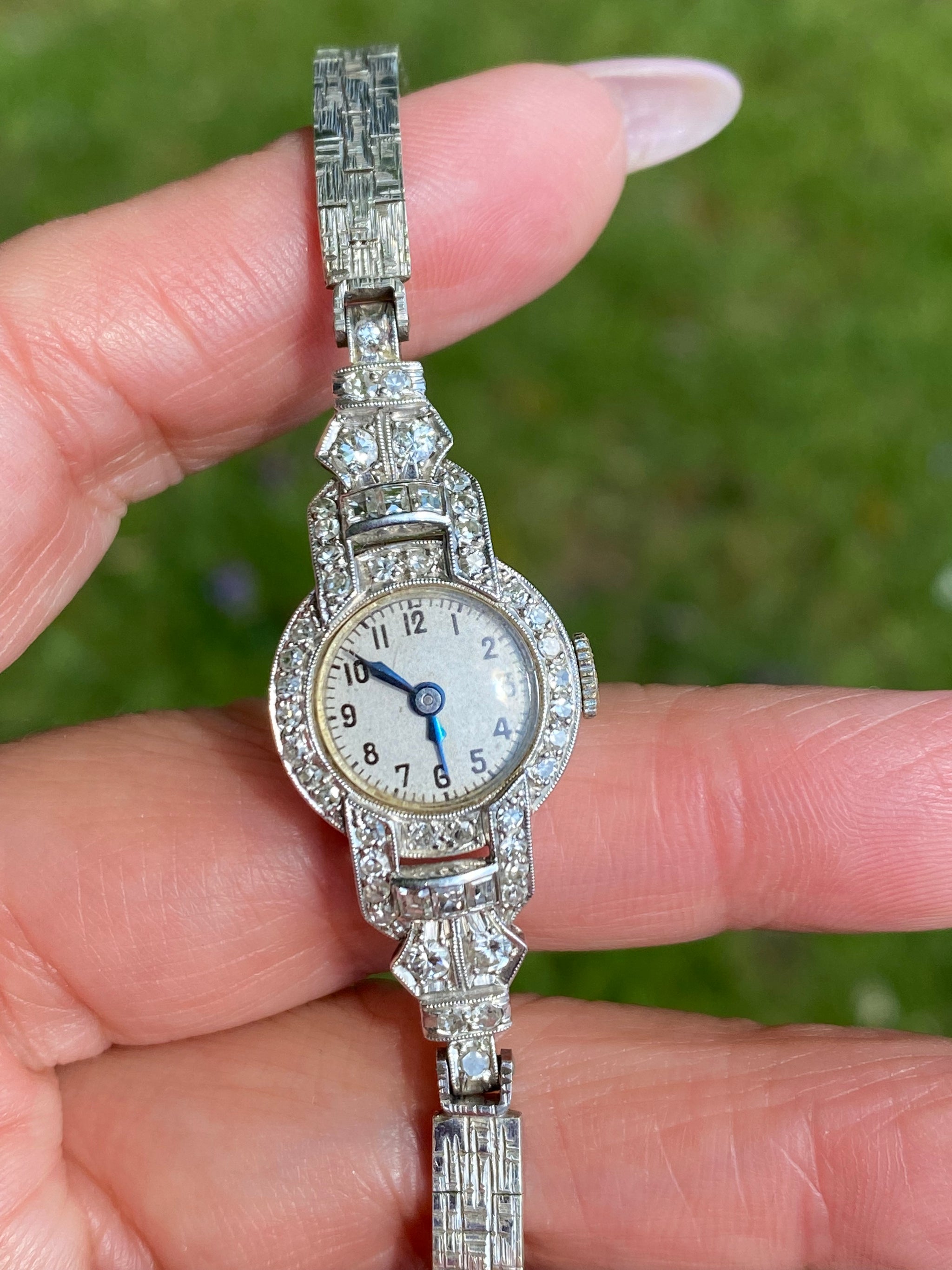 Art Deco Diamond Ladies Watch | c.1930s | 18ct & 9ct White Gold | Manual Wind