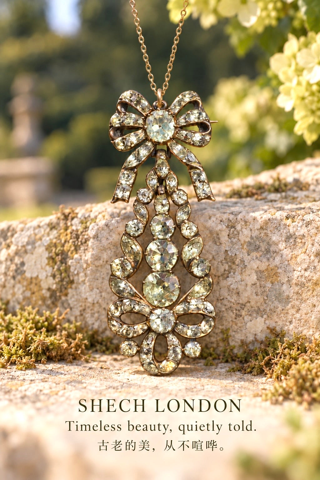 Late 18th Century Portuguese Natural Chrysoberyl Silver-Gilt Pendant Brooch, Foil-Backed, Circa 1770–1800