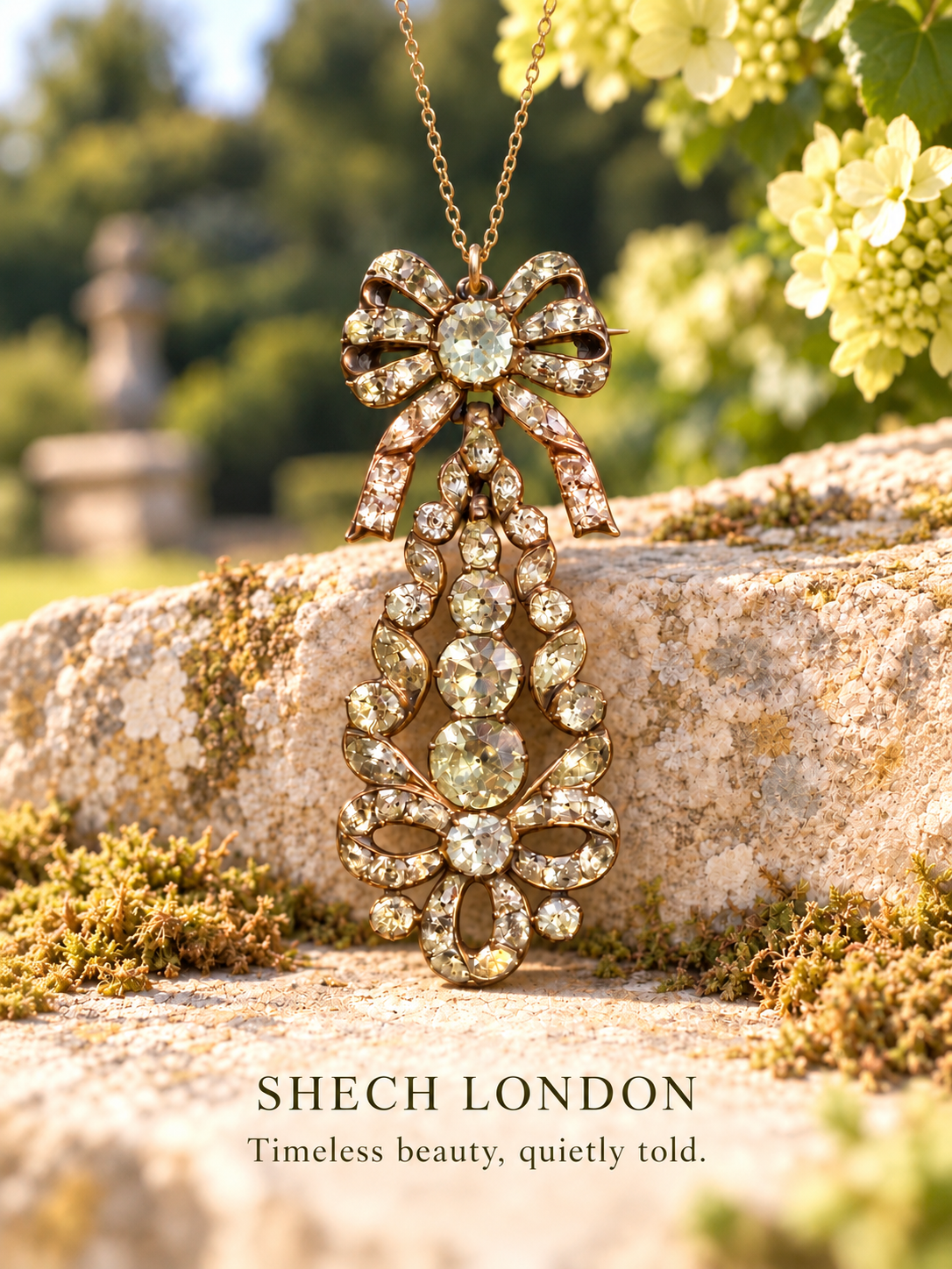 Late 18th Century Portuguese Natural Chrysoberyl Silver-Gilt Pendant Brooch, Foil-Backed, Circa 1770–1800
