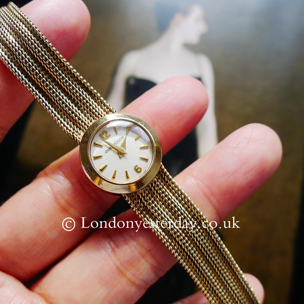 RETRO 9CT GOLD HALLMARKED JAEGER LE COULTRE SWISS MADE WRIST WATCH