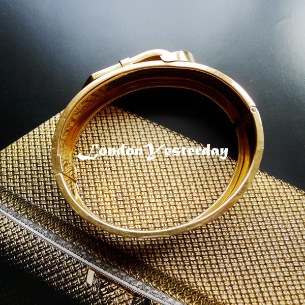 VICTORIAN FRENCH 18CT GOLD MARKED DIMAOND BUCKLE BANGLE