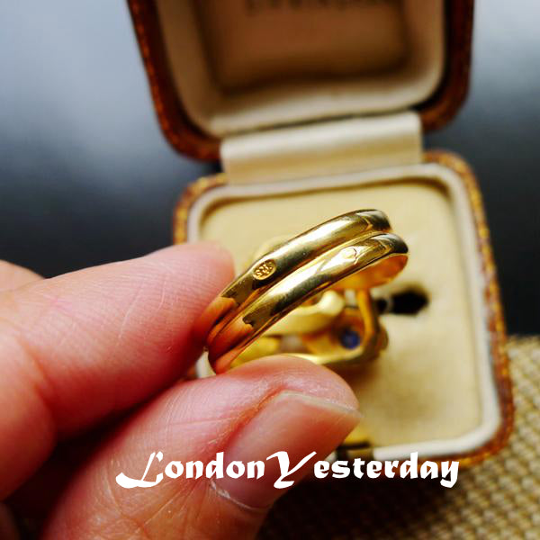 EDWARDIAN 18CT GOLD NATURAL SAPPHIRE DIAMOND SNAKE RING