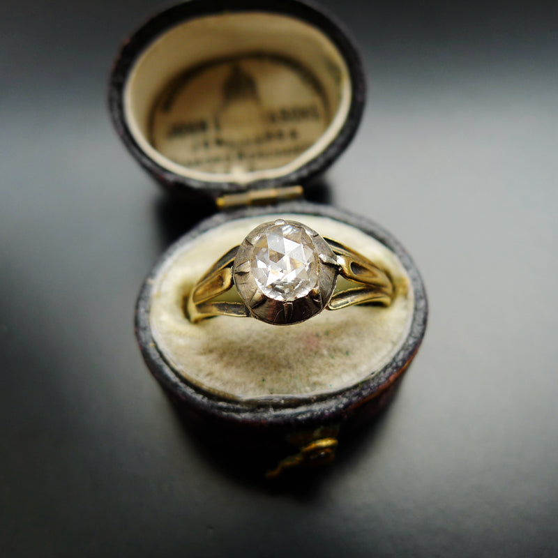 GEORGIAN ROSE CUT DIAMOND ELEGANT RING CIRCA 1820