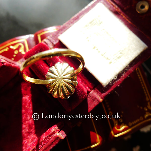 VICTORIAN 18CT GOLD MARKED NATURAL RUBY ROSE CUT DIAMOND RING