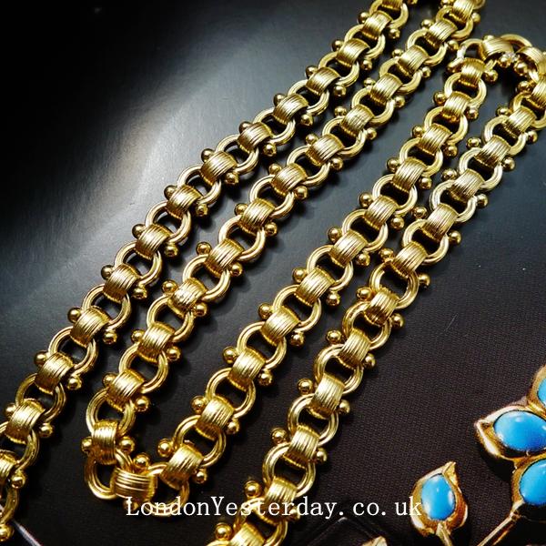 VICTORIAN 15CT GOLD SOLID CHAIN NECKLACE