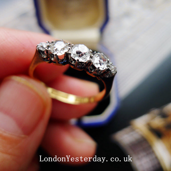 EDWARDIAN 18CT GOLD AND PLATINUM MARKED SB&SL C SIGNED BEAUTIFUL DIAMOND RING