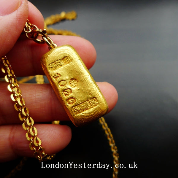 CHINESE OLD 24CT GOLD C1910 PENDANT