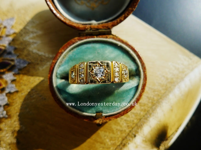 VICTORIAN 18CT GOLD MARKED OLD CUT DIAMOND RING