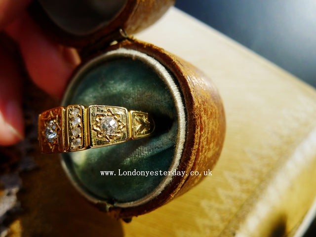 VICTORIAN 18CT GOLD MARKED OLD CUT DIAMOND RING