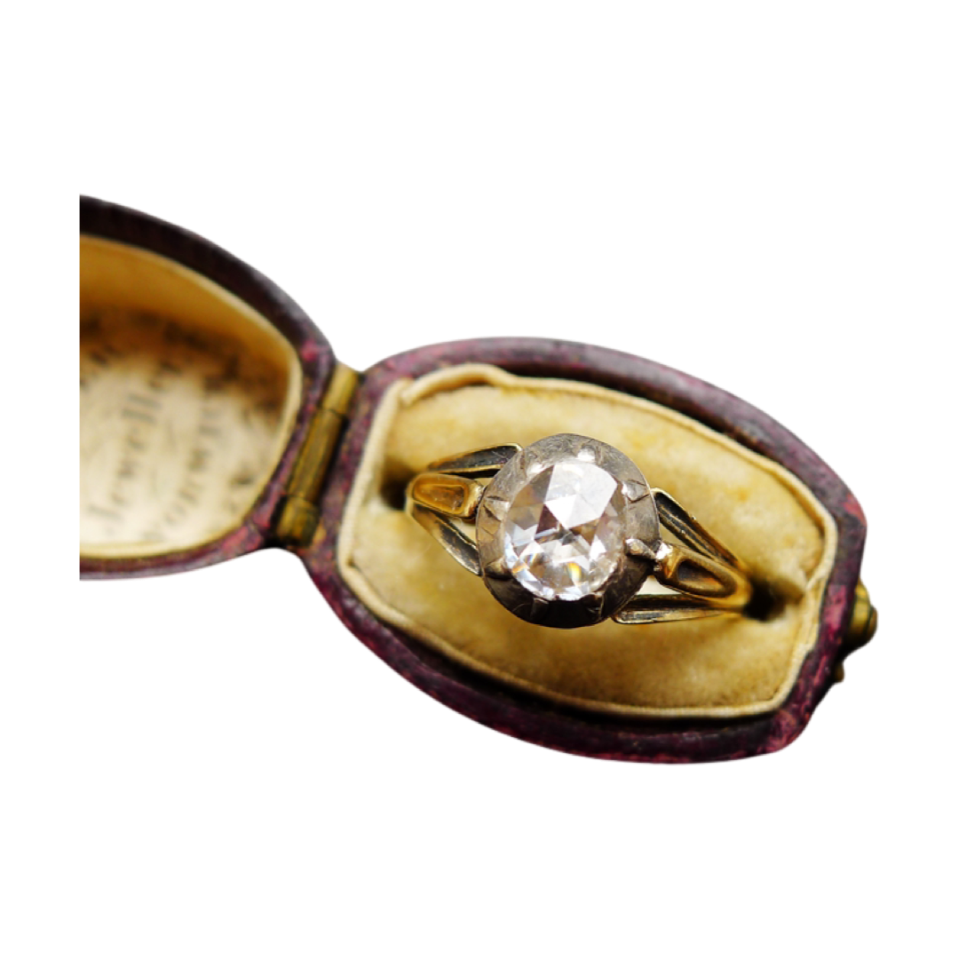 GEORGIAN ROSE CUT DIAMOND ELEGANT RING CIRCA 1820